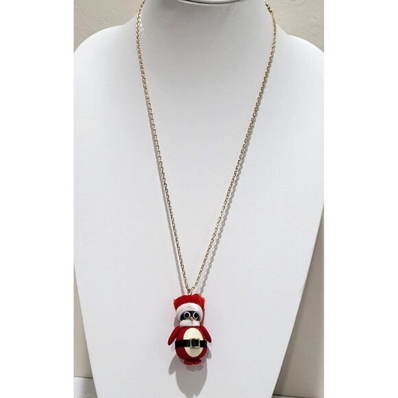 Betsey Johnson Penguin Santa Claus Necklace, Relatively Rare - Picture 8 of 8